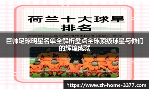 巨帅足球明星名单全解析盘点全球顶级球星与他们的辉煌成就