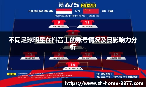 不同足球明星在抖音上的账号情况及其影响力分析